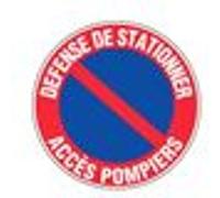 Panneau d’interdiction rond 300mm ''Défense de stationner Accès pompier'' - NOVAP - 4034294 Noir G