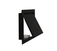 Panneau d'accès à ouverture par poussée, alliage d'aluminium, adapté murs | Panneau d'accès à bouton-poussoir, serrure magnétique, cadre épaissi, durable et antirouille(Black,300x300mm)