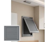 Panneau d'accès à persiennes en alliage d'aluminium gris avec grille de protection - Installation facile, dimensions personnalisées et filtre à gaz intégré(600x600mm)