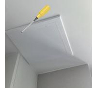 Panneau d'accès autocollant au plafond et au mur - Porte de service de plomberie en plastique étanche pour accès au câble de grenier, tuyau et valve - Compact 380 x 380 mm - Blanc