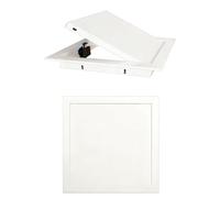 Panneau d'accès avec ouverture à bouton-poussoir, trappe d'inspection rectangulaire blanche, porte en aluminium pour plafond et mur, plaque de cache trou mural, installation facile, 30 x 30 cm (l x H)
