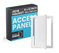 Panneau d'accès blanc de 20 x 30 cm - Plomberie, électricité, panneau d'accès mural d'alarme pour cloison sèche - Verrou de porte - Taille/couleur (200 x 300 mm, blanc)