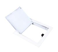 Panneau d'accès magnétique en alliage d'aluminium for plafonds de salle | Serrure magnétique, panneau à ouverture par poussée, cadre en alliage d'aluminium, trous(White,7.8x7.8 in)