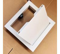 Panneau d'accès magnétique pour cloison sèche et plafond - Bouton poussoir pour ouvrir la porte d'accès en métal blanc pour plomberie électrique et vanne d'eau - 40 x 50 cm - Installation facile