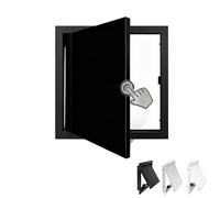 Panneau d'accès Porte d'accès au vide sanitaire extérieur,20 x 20 po, loquet tactile, panneau d'inspection en aluminium pour cloison sèche, pour plomberie(Black,23.6x23.6in/600x600mm)