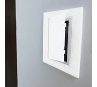 Panneau d'accès pour porte d'inspection pour tuyaux, 100 x 100 mm à 200 x 200 mm, porte d'accès murale en ABS blanc avec design à charnière, compatible avec les ouvertures murales standard