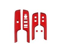 Panneau D'accoudoir Porte Voiture Interrupteur Lève-vitre Garniture Couvercle Bouton Pour Hyundai Pour Kona 2024 2025 LHD Autocollant Intérieur Voiture(Red)