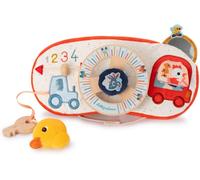 - Panneau d'activités Bébé - Thème Ferme - Jouet d'éveil en Bois avec 8 Jeux sensoriels - Facile à Suspendre - Développe motricité, Vue et ouïe - Dès 9 Mois - 83179