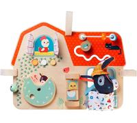 - Panneau d'activités Bébé - Thème Ferme - Jouet d'éveil en Bois avec 8 Jeux sensoriels - Facile à Suspendre - Développe motricité, Vue et ouïe - Dès 9 Mois - 83179