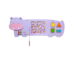 Panneau d'activités mural hippopotame