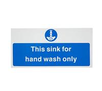 Panneau d'affichage avec inscription Hand Wash Only 230 x 90 mm