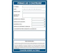 Panneau d'affichage chantier : permis de construire