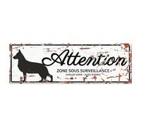 Panneau d'affichage d'avertissement D&D Home German Shepherd F Noir 40x0,17x13,5 cm