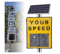 Panneau d'affichage de vitesse de radar solaire, 23,6"x 35,4", LED bicolore, classé IP65(Yellow)