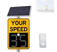 Panneau d'affichage de vitesse LED avec panneau solaire et télécommande, indicateur radar clignotant pour rue, quartiers, sécurité routière