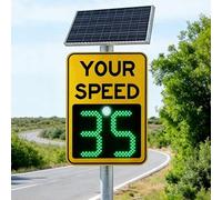 Panneau d'affichage de vitesse radar à LED à énergie solaire avec construction en aluminium pour la sécurité routière sur les autoroutes, les rues et les parkings