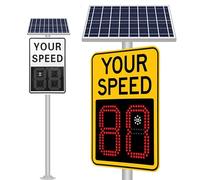 Panneau d'affichage de vitesse radar, indicateur de limite de vitesse clignotant, rétroaction radar LED à énergie solaire pour la sécurité routière et voisine