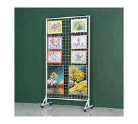 Panneau d'affichage en maille pour le stockage de détail et l'affichage de photos, à poser au sol avec roulettes, séparateur décoratif, pour la maison, la chambre d'enfant et le marché des fleuristes