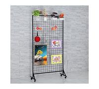 Panneau d'affichage en maille pour le stockage de détail et l'affichage de photos, à poser au sol avec roulettes, séparateur décoratif, pour la maison, la chambre d'enfant et le marché des fleuristes