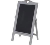 Panneau d'affichage HWC-E51, Tableau à craies, 66x37x27cm Shabby-Look Vintage ~ gris