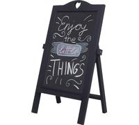 Panneau d'affichage HWC-E51, tableau à craies, 66x37x27cm Shabby-Look Vintage ~ gris foncé