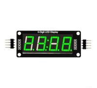 Panneau d'affichage LED à 4 chiffres 7 segments compatible avec bibliothèque TM1637 pour Arduino, avec mode horloge et connexion d'alimentation standard 5 V (vert)