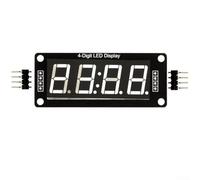 Panneau d'affichage LED à 4 chiffres à 7 segments avec intégration du pilote TM1637, points de visualisation d'horloge, alimentation 5 V pour cartes de développement (blanc)