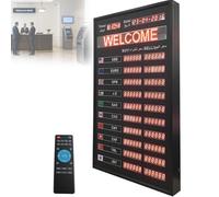 Panneau D'affichage LED Des Taux De Change, Panneau Numérique Mural Affichant Les Taux De Change De 10 Pays, Dimensions Numériques 25 × 35 Mm, Avec Télécommande, Mise À Jour Automatique De La Date