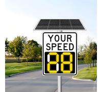 Panneau D'affichage LED Solaire À Radar Pour Vitesse Your Speed Panneau D'avertissement Routier Pour Routes Zones Scolaires Panneau D'alerte Limitation Vitesse Activé Par Radar(White,19.69 * 27.56in)