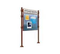 Panneau d'affichage libre Inox brossé Aspect Corten - 1225x1670 - Module initial - Bandeau-titre - PROCITY - 591199.S025