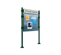 Panneau d'affichage libre Inox brossé RAL6005 - 1225x1670 - Module initial - Bandeau-titre - PROCITY - 591199.6005