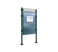 Panneau d'affichage libre Inox brossé RAL6005 - 1670x1225 - Module initial - Bandeau-titre - PROCITY - 591231.6005