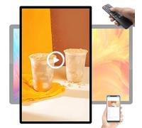 Panneau d'affichage numérique 18,5/21,5/23,6/27 pouces,borne publicitaire LCD avec lecteur vidéo USB pour restaurants, cafés, salons de coiffure et boutiques,écran partagé intelligent 21.5inch