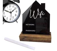 Panneau d'affichage WiFi - Panneau d'affichage en acrylique avec nouveau design tableau à craie - Porte-marqueur effaçable - d'information WiFi moderne pour chambre d'amis, réception de bureau