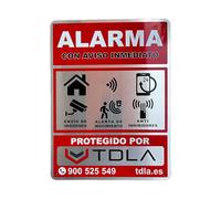 Panneau d'alarme non réel, utilisation autorisée TDLA. Panneau zone de vidéosurveillance - Signal d'avertissement de police - Panneaux dissuasifs - Intérieur et extérieur - Plaque alarmes