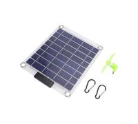 Panneau d'alimentation solaire bifacial avec deux ports USB et ventilateur intégré, monocristallin pour chargeur pour expéditions en plein air (transparent)