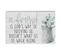 Panneau d'amiti Simply Said INC Small Talk - Un ami est la fa on dont Dieu prouve qu'il ne veut pas que nous marchions seuls - Panneau en bois 3