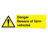 Panneau Danger Beware of Farm vehicles - 150 x 50 mm - L15