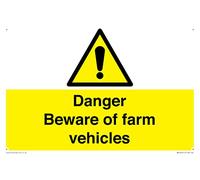 Panneau Danger Beware of Farm vehicles - 300 x 200 mm - A4L