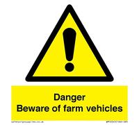 Panneau Danger Beware of Farm vehicles - 85 x 85 mm - S85