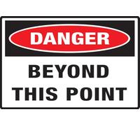 Panneau « Danger Beyond This Point » pour maison, bureau, maison, panneau de porte en acrylique au design moderne, 15,2 x 20,3 cm, accessoires de décoration d'intérieur, porte ou mur
