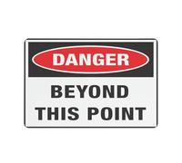Panneau « Danger Beyond This Point Safe » - 30,5 x 20,3 cm - Pour maison, entreprise, allée