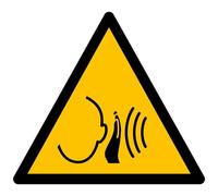 Panneau danger - Bruit fort soudain - W038 - 50 mm - Vinyle Souple Autocollant