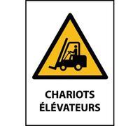 Panneau Danger - Chariots élévateurs - W014 - ISO 7010 PVC à visser A4