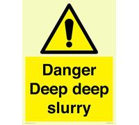 Panneau Danger Deep Slurry - 300 x 400 mm - A3P