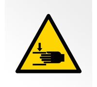 Panneau danger - Écrasement des mains - ISO 7010 - W024 Vinyle Souple Autocollant 50 mm