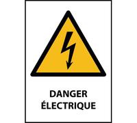 Panneau Danger électrique - W012 Conforme norme ISO EN 7010 PVC double face à suspendre A3