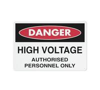 Panneau « Danger High Voltage Authorised Personnel Only » - Feuille réfléchissante en aluminium antirouille - Résistant aux intempéries - Imperméable - Facile à monter - 20,3 x 30,5 cm