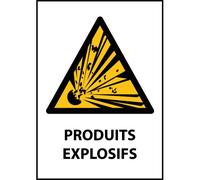 Panneau danger - Produits Explosifs - W002 - Norme ISO 7010 - PVC à visser - A4
