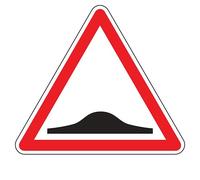 Panneau Danger - Ralentisseur Dos d'Âne - A2b - Vinyle - 200 mm - Vinyle Souple Autocollant